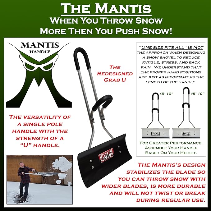 MANPLOW PRO Snow Shovels (Mantis Handle, 42")