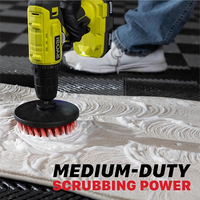 Maxshine Universal M8 Medium-Duty Drill Brush for Upholstery & Carpet (4”) | Scrubber Attachment for Car Detailing, Leather, Fabric & Home Cleaning | Deep-Clean Tool Removes Stains, Grime & Spots