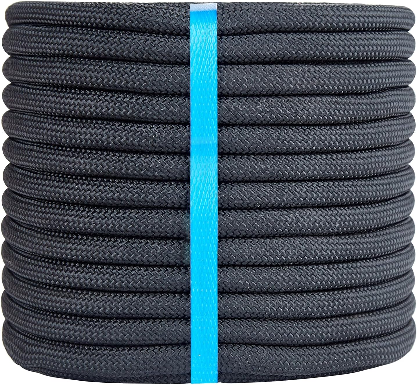 1/2 Inch 150ft Double Braided Polyester Arborist Rope, Heavy Duty Nylon Rope for Anchor, Tree Work, Cargo, Pulling, Sailing(Black)