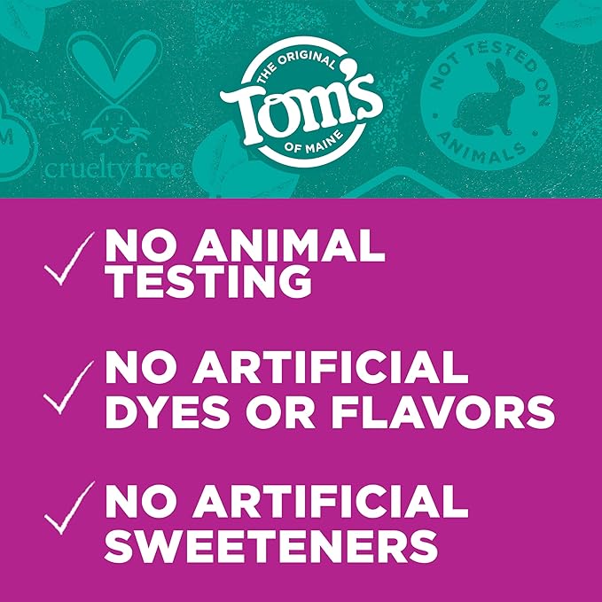 Tom’s of Maine Antiplaque and Whitening Fluoride Free Toothpaste, Spearmint 3-Pack