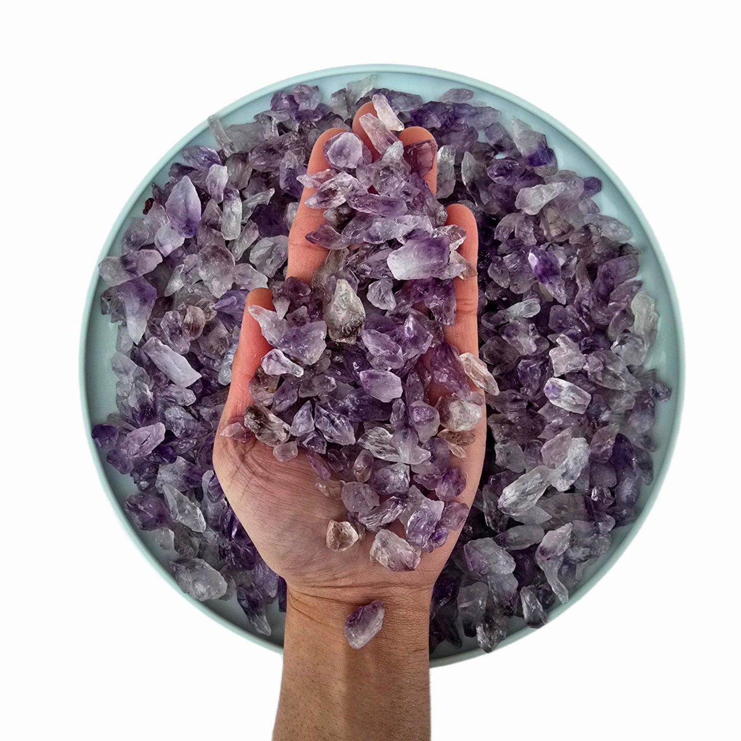 Half Pound Crushed Amethyst Crystal Bulk Chips Raw Stones for Crafting, Beading and Healing