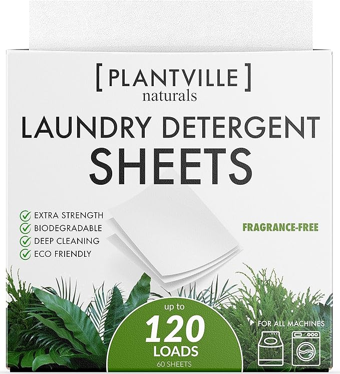 Natural Laundry Detergent Sheets - Eco-friendly Plant Based Liquidless Laundry Strips - Perfect For Home, Dorms, Travel & Camping