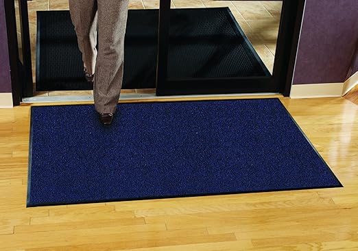 FANMATS 94020920 Guardian Platinum Series Indoor Wiper Floor Mat, Rubber with Nylon Carpet, 2" Width, 9" Length, Blue