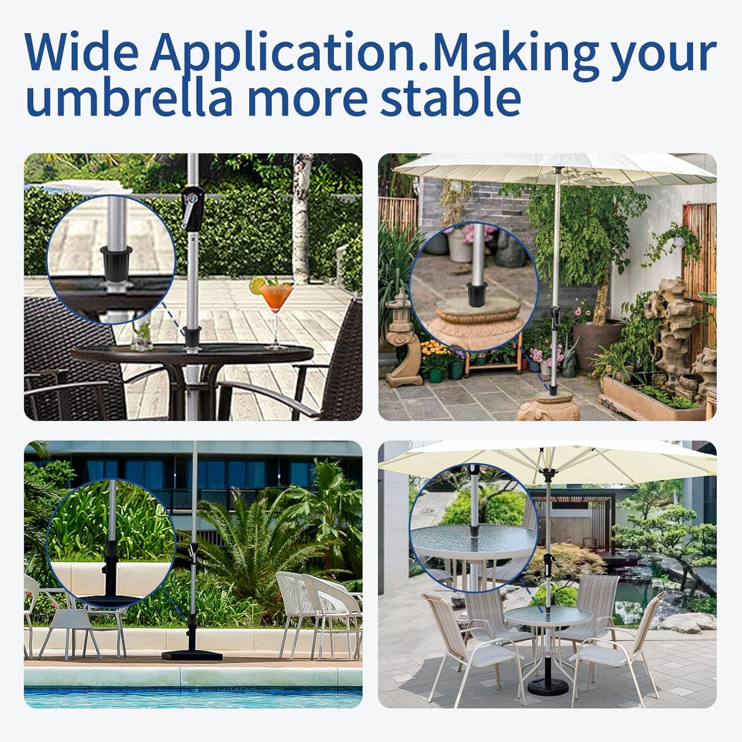 8 Pieces Patio Umbrella Replacement Parts Kit Patio Table Umbrella Hole Ring Plug Cover and Cap Umbrella Stand Base Screw Umbrella Pole Cap (8PCS)