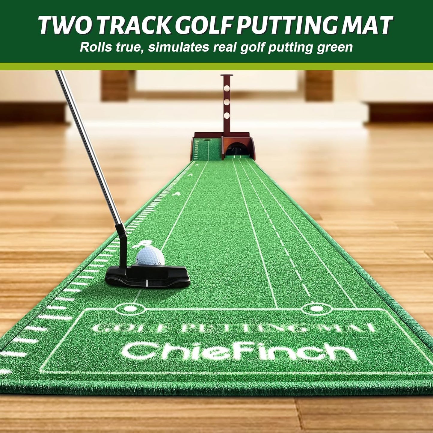 Golf Putting Green for Indoors - Putting Mat with Automatic Ball Return Machine, Mini Golf Pratice Training Equipment at Home or Office, Birthday for Golfs Lovers Golfer Man