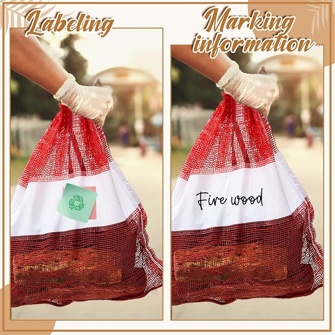 150 Pcs Onion Bags Reusable Mesh Produce Storage with Drawstring Firewood Bags Onion Potato Storage Sacks for Garden Vegetable Fruit Produce Packaging Supplies (22 x 24 Inch)