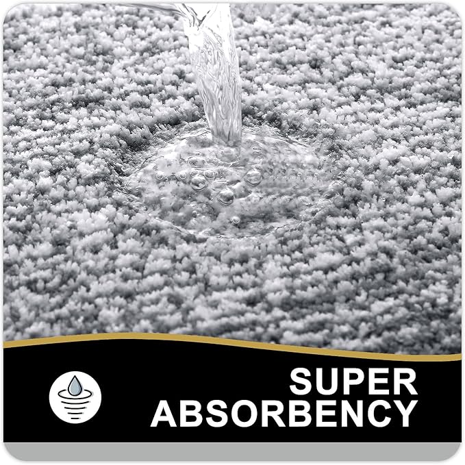 OLANLY Bathroom Rugs 30x20, Extra Soft and Absorbent Microfiber Bath Mat, Non-Slip, Machine Washable, Quick Dry Shaggy Bath Carpet, Suitable for Bathroom Floor, Tub, Shower (Medium, Dark Grey)
