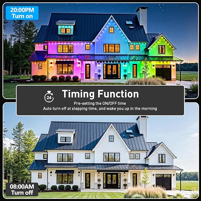 LETIANPAI 500FT Permanent Outdoor Lights,RGB Eaves Lights with App Control Remote,DIY Scene Modes IP67 Waterproof Outdoors Under Eave Lighting,Outdoor Light for Garden Decor