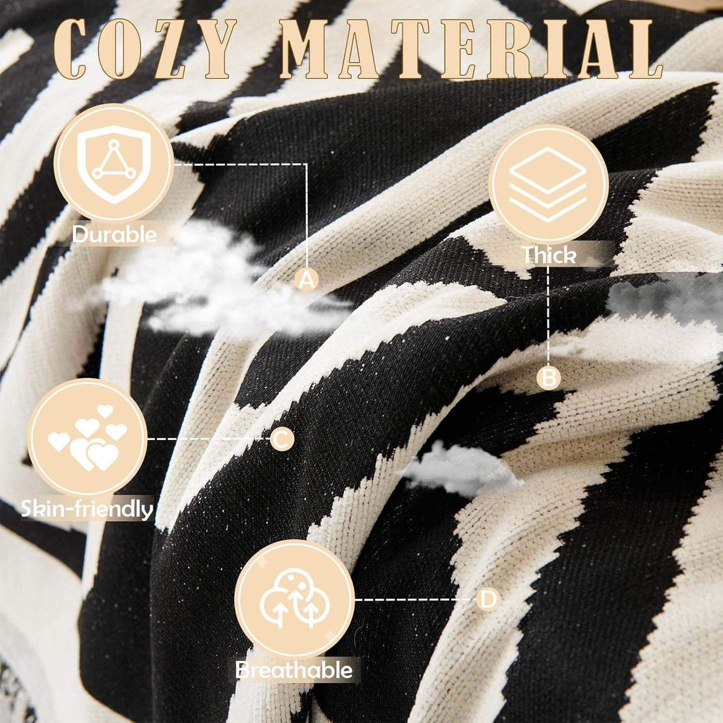 HANDONTIME Boho Sofa Covers for Dogs Black Couch Sofa Covers for 3 Cushion Couch Sofa Beige Chenille Sofa Slipcover Washable Sectional l Shaped Covers Pets Protector Furniture Covers, 71" X134"