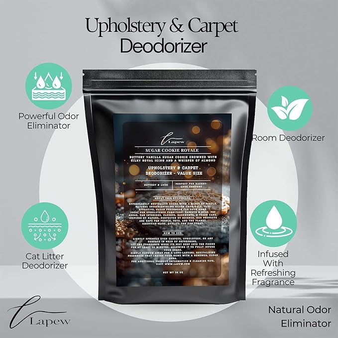 Sugar Cookie Royale Carpet Freshener Powder Value Size 36 oz | Powerful Odor Eliminator for Home | Upholstery Deodorizer | Carpet Deodorizer | Cat Litter Box