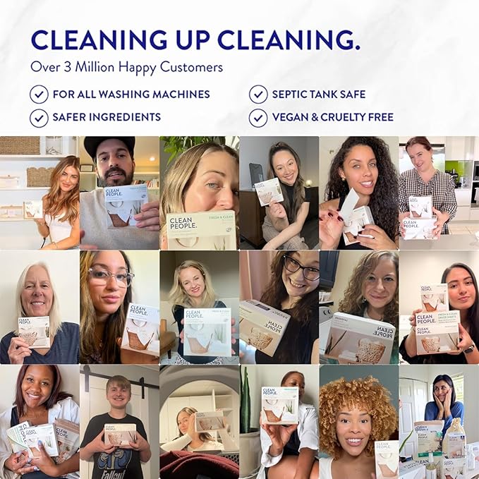 Clean People Laundry Detergent Pods - Recyclable Packaging, Hypoallergenic, Stain Fighting - Ultra Concentrated, Laundry Soap (384 Count, Fragrance Free)