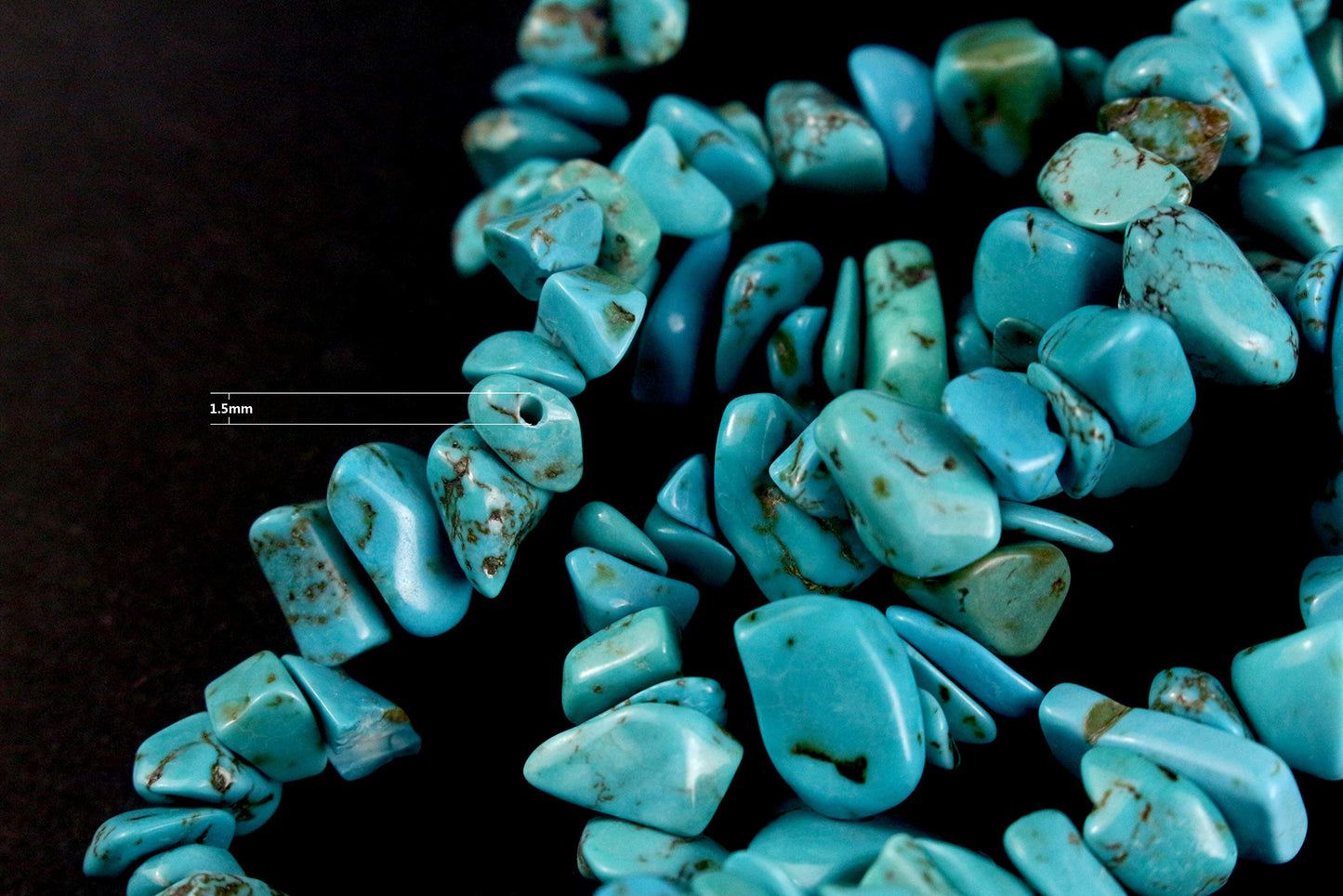31 inches Chip Stone Loose Gemstones Beads Drilled Strand for Jewelry Making (Black Obsidian)
