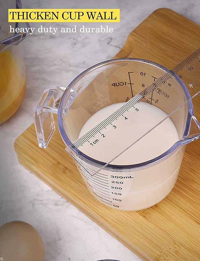 Measuring Cups （1000ml）, Liquid Measuring Cups For Kitchen - BPA Free Plastic with Spout Multiple Measurement Scales (Clear)