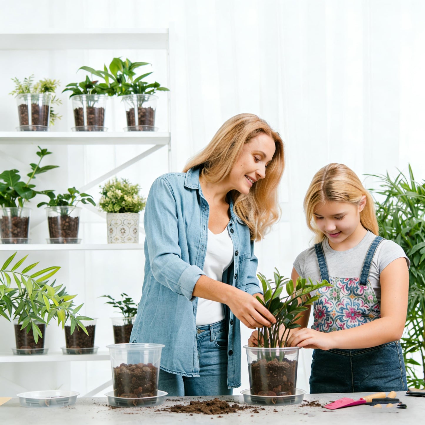 Frukwoc 4/5/6/7 Inch Clear Nursery Pots 20 Pack, Assorted Size Plastic Plant Pots with Drainage Holes, Transparent Flower Pots for Indoor Outdoor Seedlings Gardening (4+5+6+7 Inch)