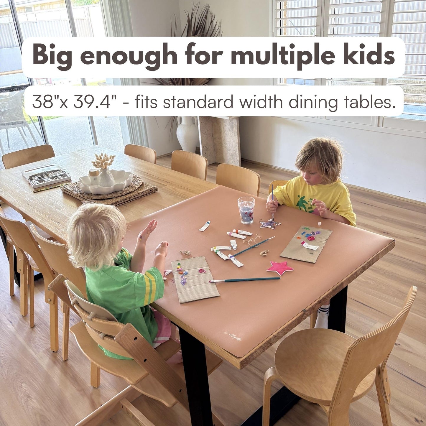 Table Craft Mat to Protect Dining Table, 38"x39.4" Craft Mess mat Great for Childrens Crafts and Play Protect Your Furniture from Spills and Mess Easy to Clean, Heat Resistant (Terracotta, 38" 39.4")