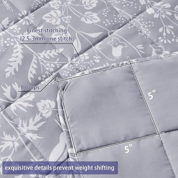 yescool Weighted Blanket for Adults (20 lbs, 60” x 80”, Pearl Grey) Cooling Heavy Blanket for Sleeping Perfect for 190-210 lbs, Queen Size Breathable Blanket with Premium Glass Bead, Machine Washable