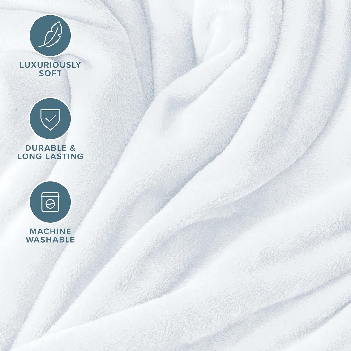 Bare Home Fleece Blanket - Full/Queen - Ultra-Soft Lightweight for Bed, Sofa, and Couch - Luxury Microplush - Cozy Warm Blanket (Full/Queen, White)