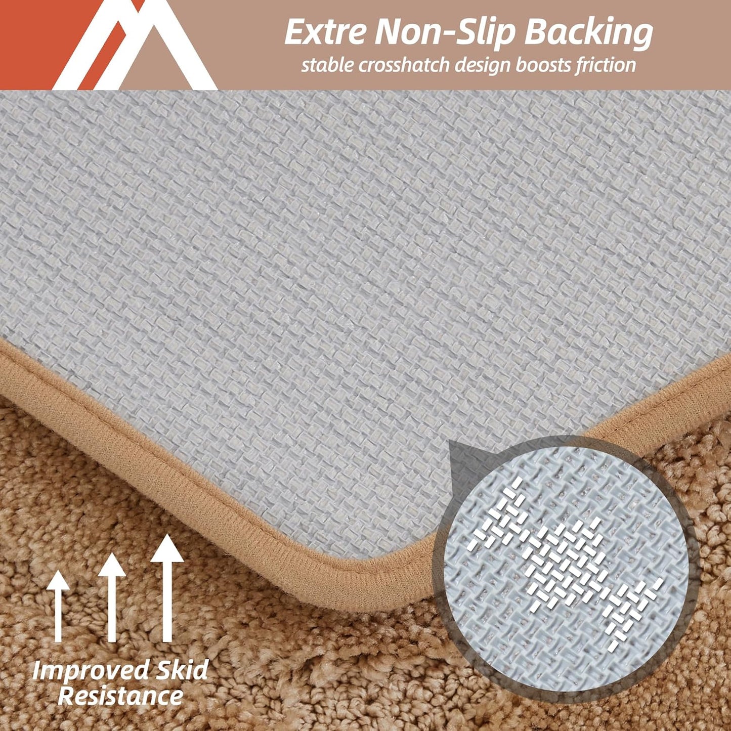 COSY HOMEER Bathroom Rugs Mat 24”x60” Absorbent Non-Slip Bath Mat, Plush Shaggy Bathroom Runner, Machine Washable Large Soft Bath Mats for Bath Floor,Tub and Shower,Beige