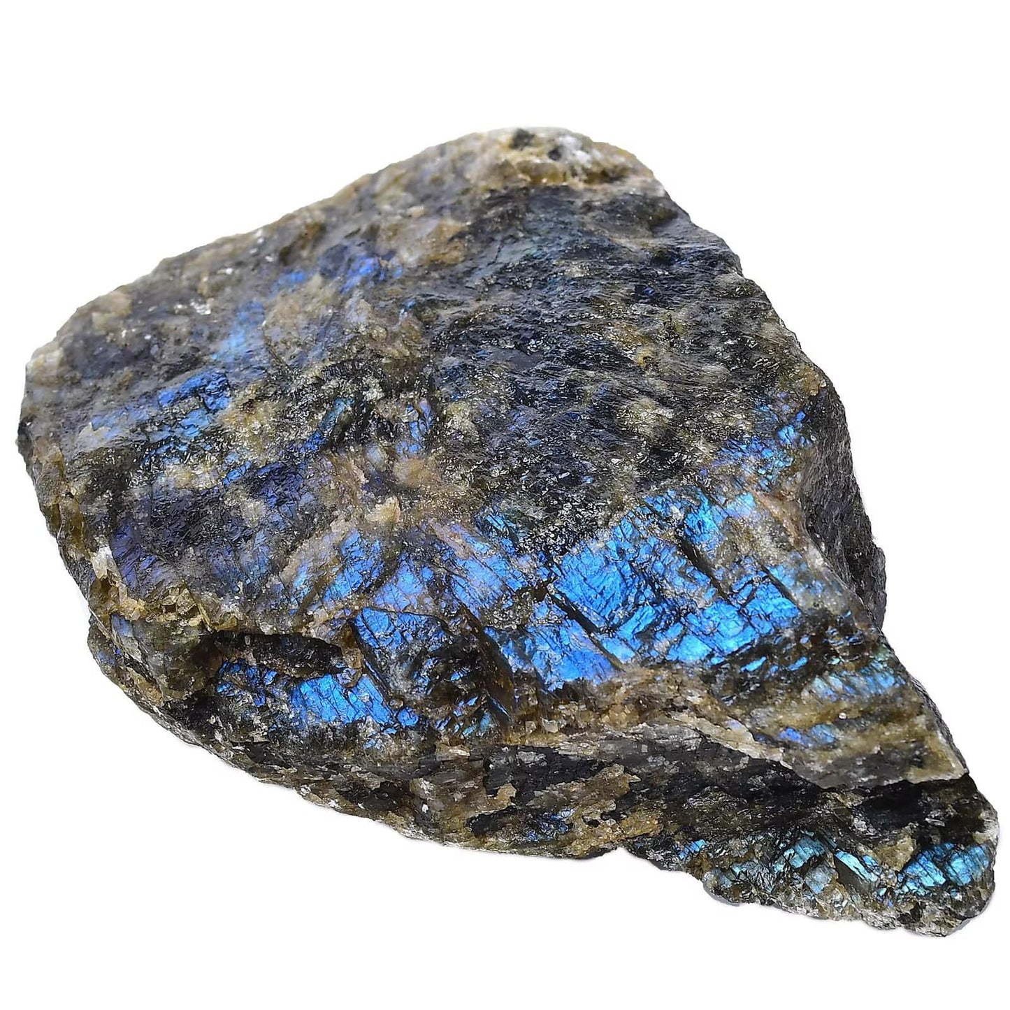 FZBHRO Raw Labradorite Stone Blue Rough Labradorite Rock Healing Crystal and Stone for Tumbling Meditation 0.6-0.8 Pound