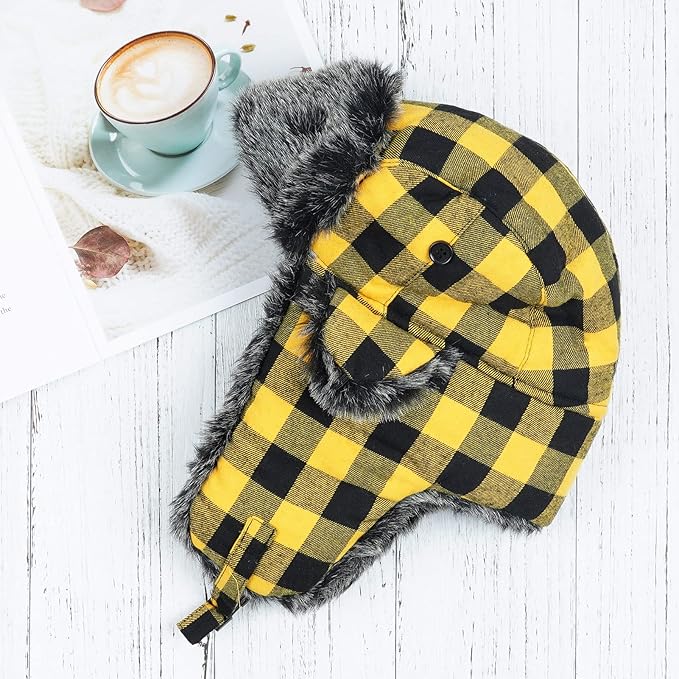 ONWAY Trapper Hat Winter Hats for Women Men with Faux Fur Ear Flaps