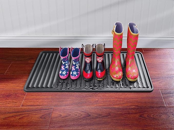 WeatherTech BootTray for Entryway - Durable Mat for Boots, Shoes, Traps Water and Dirt (16"x36") - Black