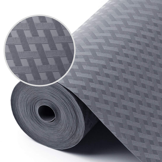 StaHom Shelf Liners for Kitchen Cabinets, Waterproof and Oil-Proof Kitchen Cupboard Liner, Refrigerator Liners and Plastic Drawer Mats EVA Non Adhesive Shelves, Fridge - Gray 11.8 x 118 Inches