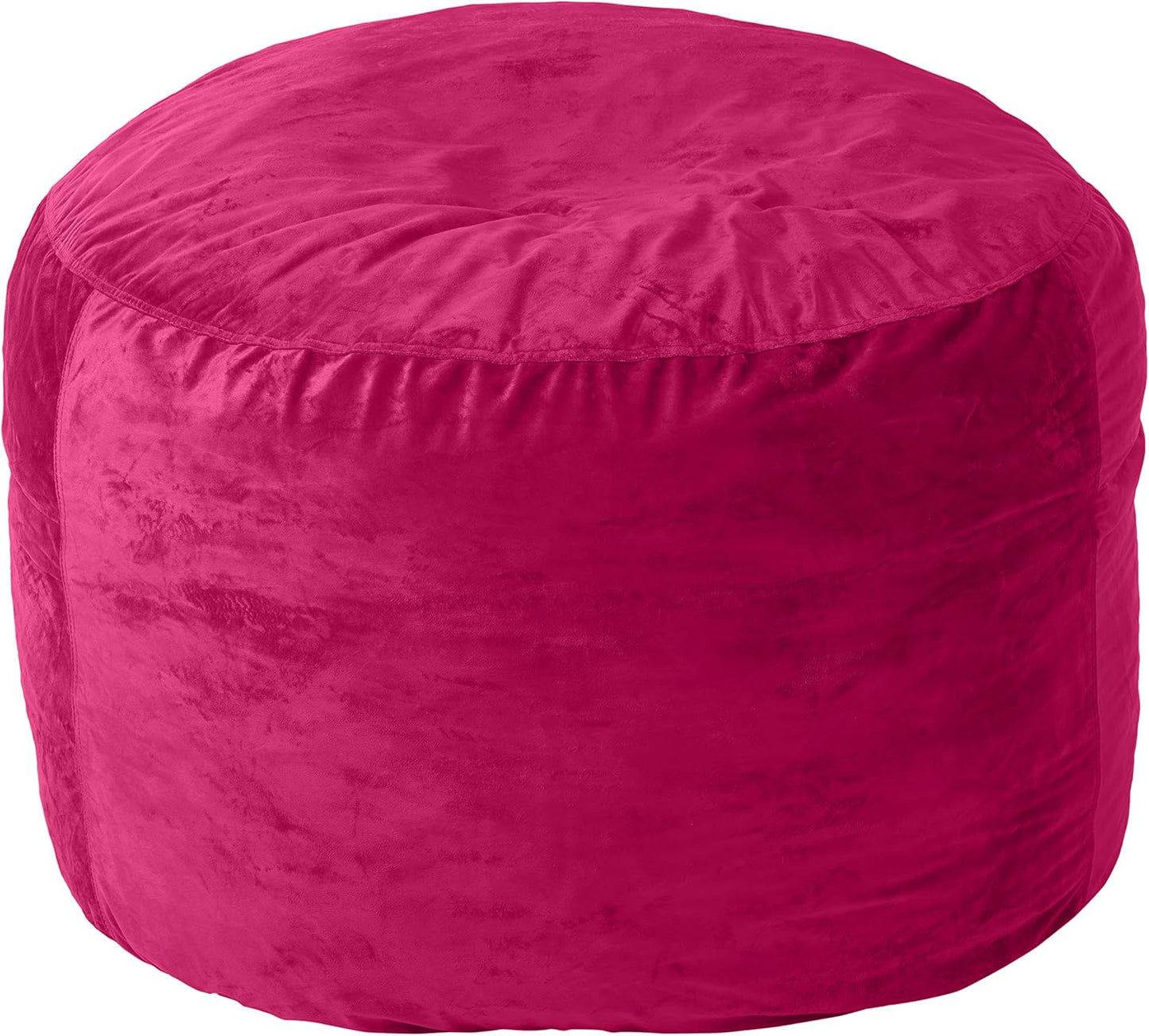 Sofa Sack Bean Bag Chair Cover Only, for Adults and Kids, Without Filling Comfy Fluffy Round or Oval Beanbag Chair Cover Replacement, Lazy Sofa Cover for Reading Chair or Floor Chair, 4-Feet, Magenta