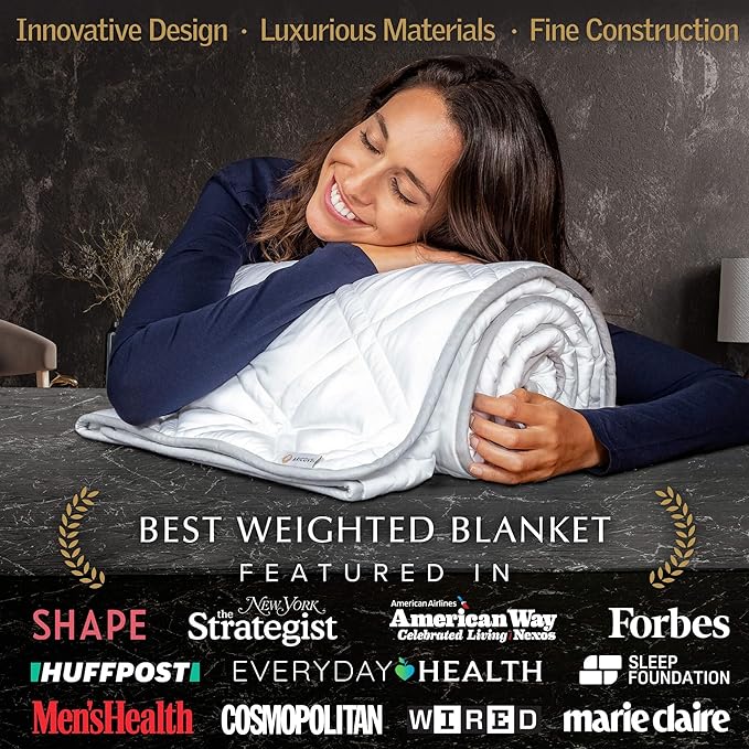 Aricove Weighted Blanket for Kids and Adults, 5 lbs, Small Weighted Blanket for Travel/Home, Soft Bamboo Viscose, 36x48 inches, Machine Washable, White
