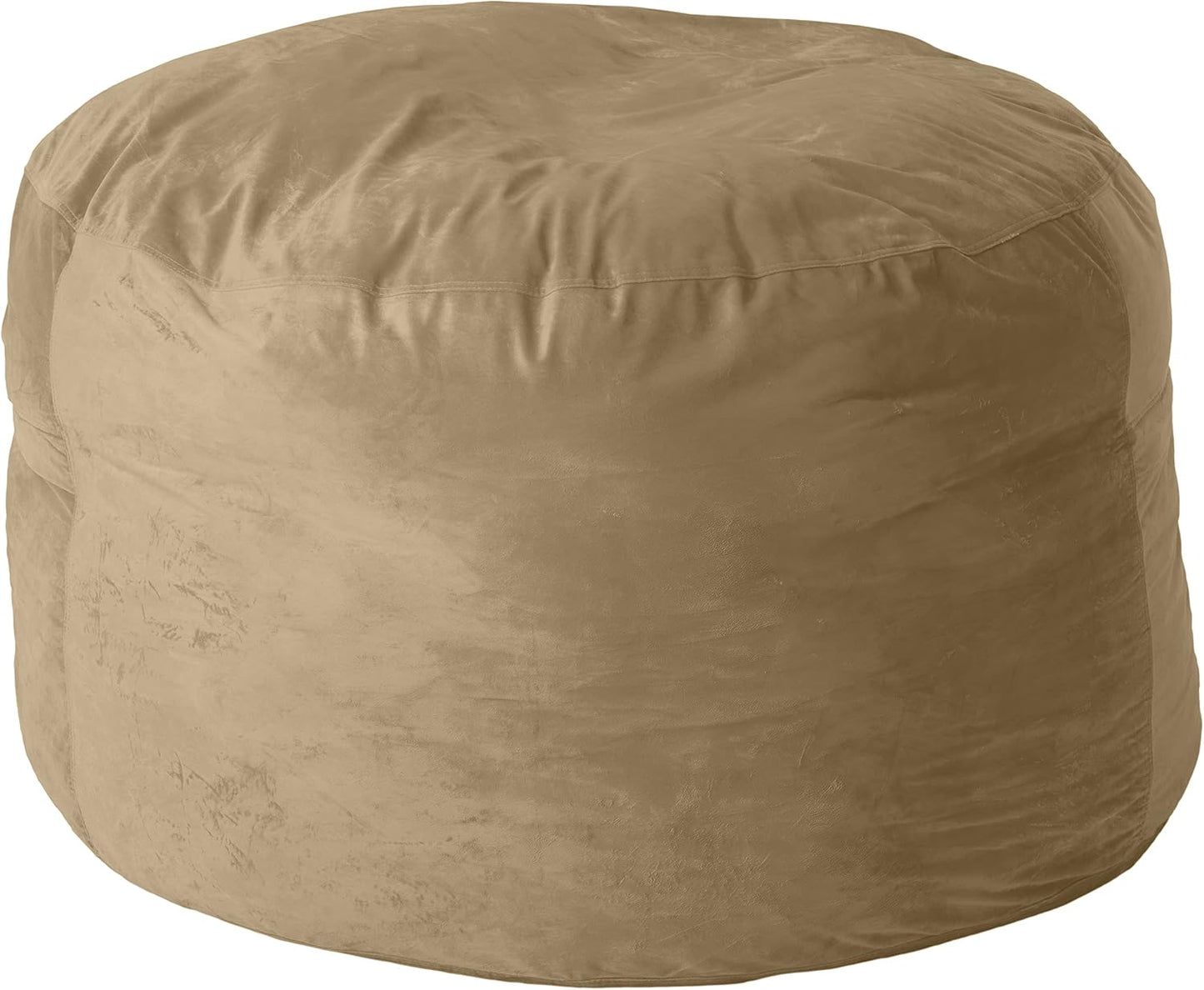Sofa Sack Bean Bag Chair Cover Only, for Adults and Kids, Without Filling Comfy Fluffy Round or Oval Beanbag Chair Cover Replacement, Lazy Sofa Cover for Reading Chair or Floor Chair, 5-Feet, Camel