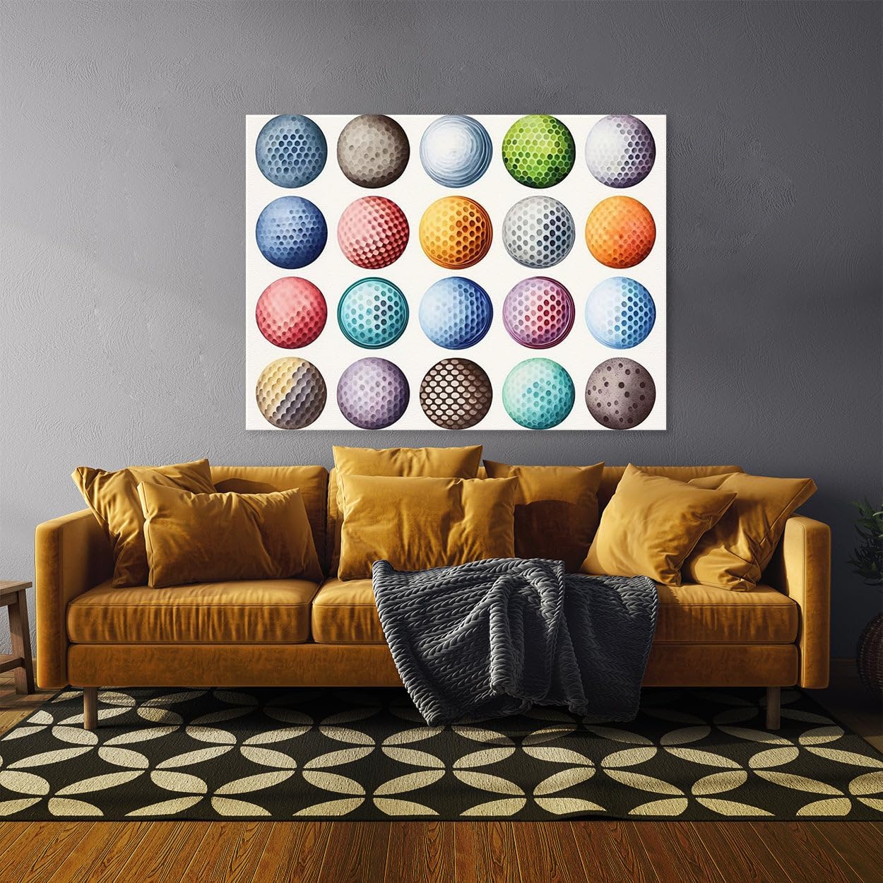 Sense Canvas Golf Ball Watercolor 31 Canvas Art - Home Decor Wall Art Print Poster Painting X-Large 48x36 / 0.75"