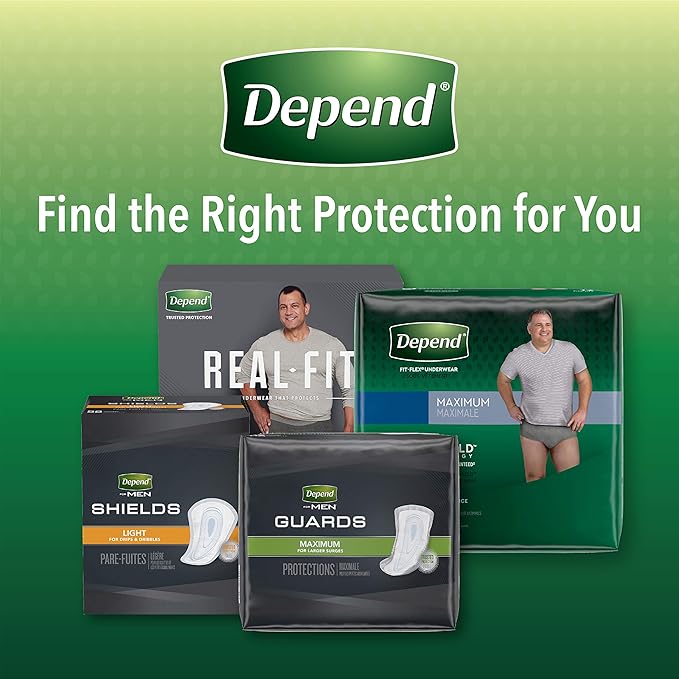 Depend Incontinence Underwear for Men, Extra-Large, 15 Count Pack of 2 | Maximum Absorbency | Disposable | Grey | FIT-Flex