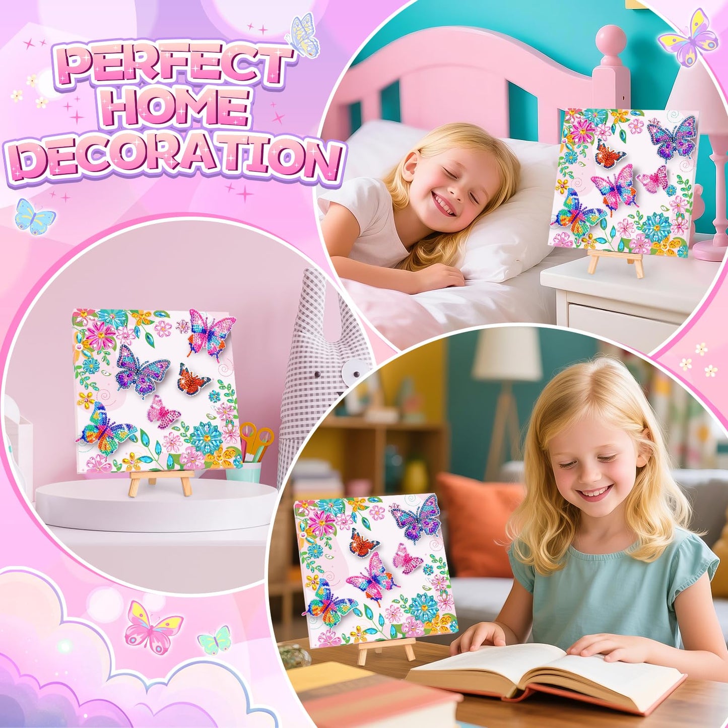 Craft Kits for Kids Ages 8-12, Diamond Art Kits for Kids, Gifts for 6-8-10 Year Old Girls, Fun Arts and Crafts Gifts Toy for Girl Activities Gem Art Kit, Best Birthday Gift for Girl Adult Room Decor