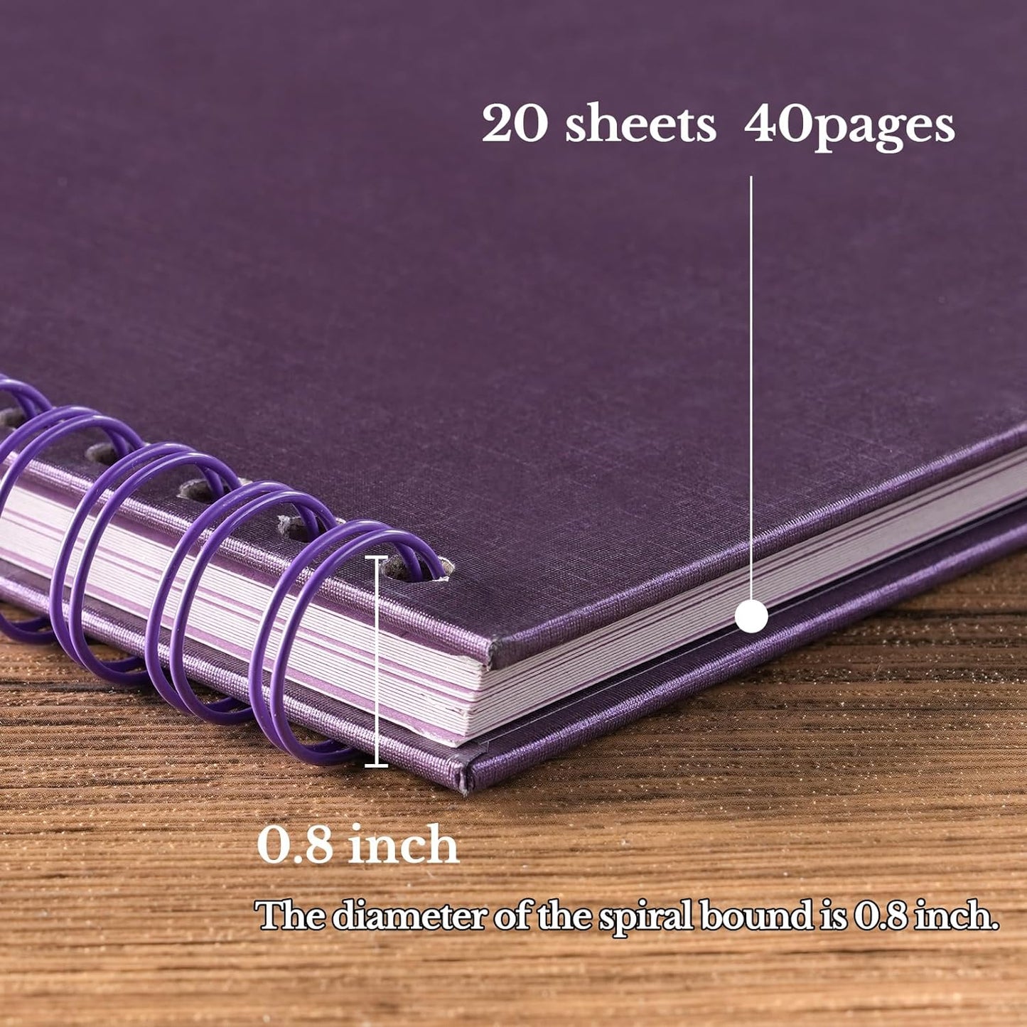 potricher 10 x 10 Inch DIY Scrapbook Album 40 Pages Hardcover Kraft Paper Scrap Book Photo Albums Memory Book for Wedding and Anniversary Family (Purple, 10 Inch)