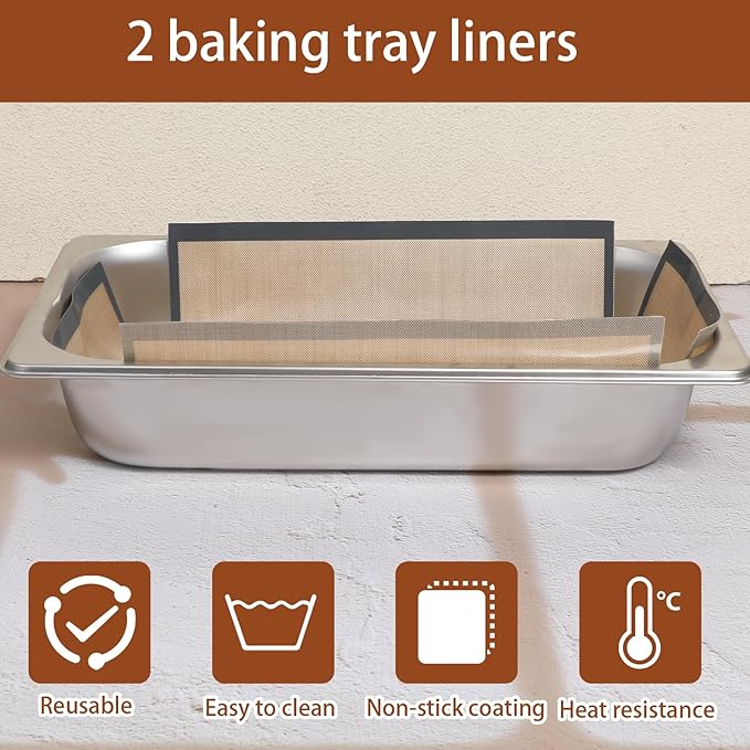 2Pcs 9x5" Baking Loaf Pan Liners Silicone Bread Loaf Pan Liner for Baking Reusable Bread Pans Liner Nonstick Silicone Breads Mat Sling