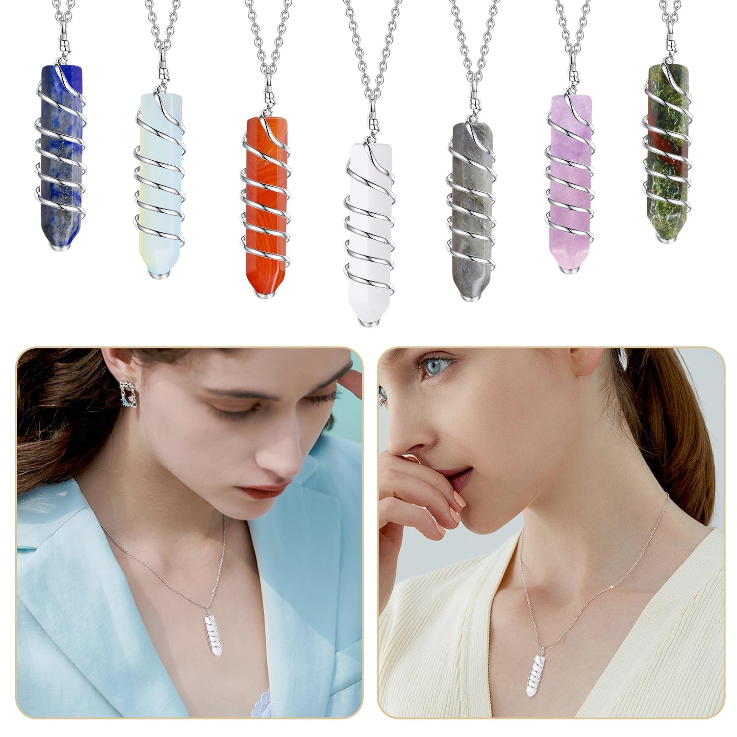 QINJIEJIE Clear Quartz 20 PCS Healing Crystals Stones Sets Wands Bulk Natural Pocket Crystal Towers Assorted Pointed Reiki Gemstones Polished Energy Meditation Chakra Gifts for Women Men