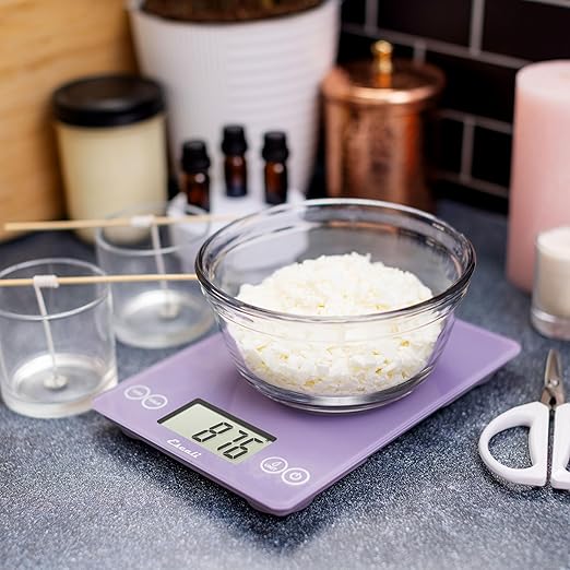 Escali Arti Classic Digital Coffee Scale Espresso Scale and Countertop Food Scale, 15-Pound Capacity, Violet