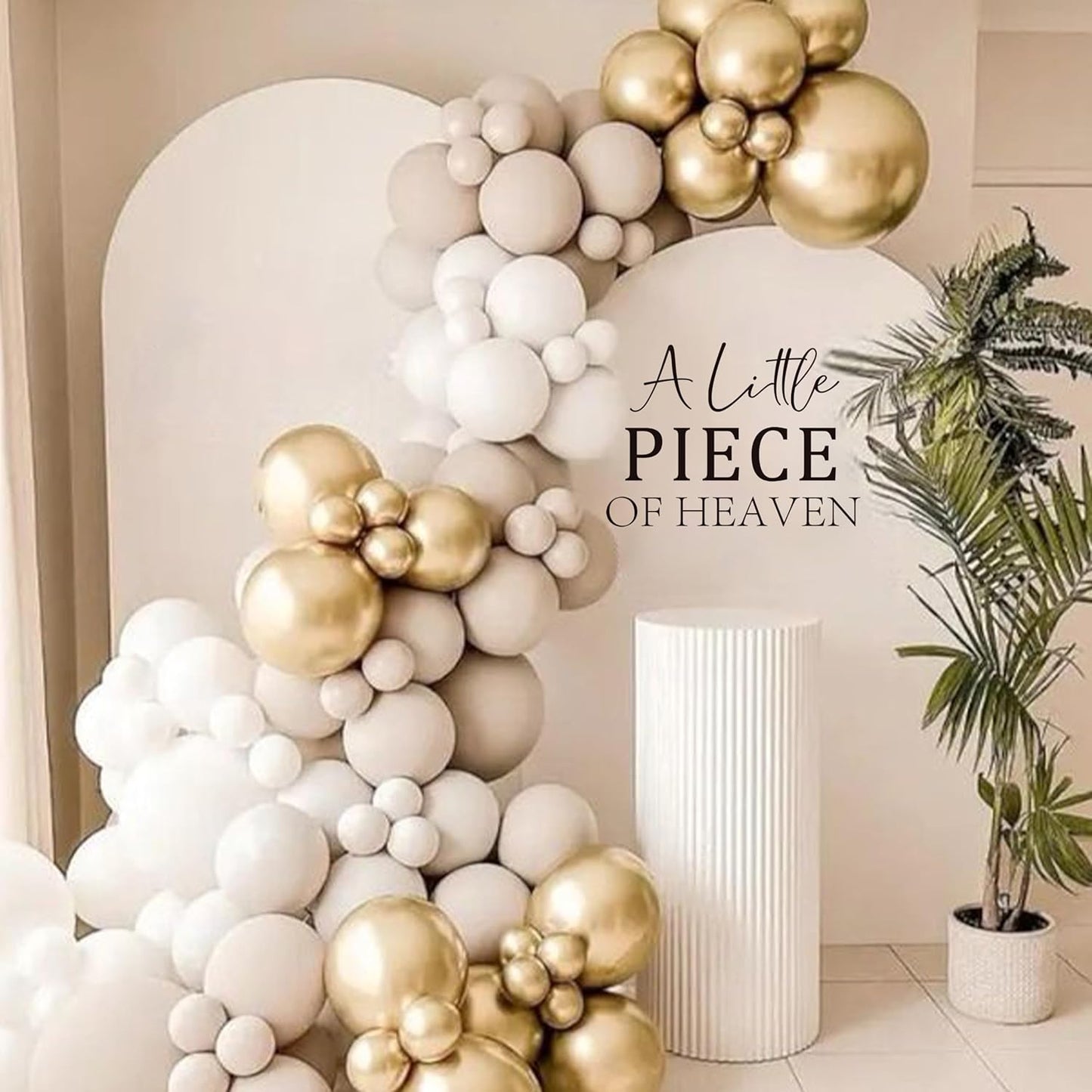 A Little Piece of Heaven Wall Decal - Baby Shower/Gender Reveal Party Supplies Decorations Wall Stickers, Angel Heaven Theme Sign Decals, Balloon Arch and Party Backdrop Decoration Stickers