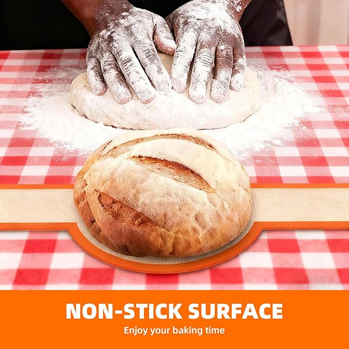 8Pcs Silicone Bread Loaf Pan Liners, 2Pcs Upgraded Reusable Silicone Bread Sling with 2Pcs Silicone Baking Mat 4 oil brush, Best Fits 9x5" or 1.5lb Loaf Pans