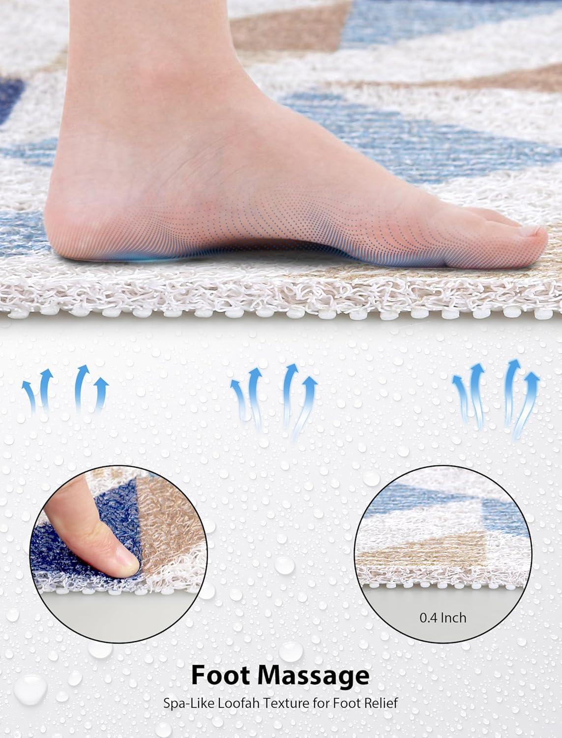 Bathtub Mat Non Slip, Yonala 24 x 16 Inch Premium Non Slip Shower Mats for Inside Shower, Soft Trimmable PVC Loofah Anti Slip Shower Mat, Fast Drying Shower Floor Mat for Bathroom, Home, Bath Tub
