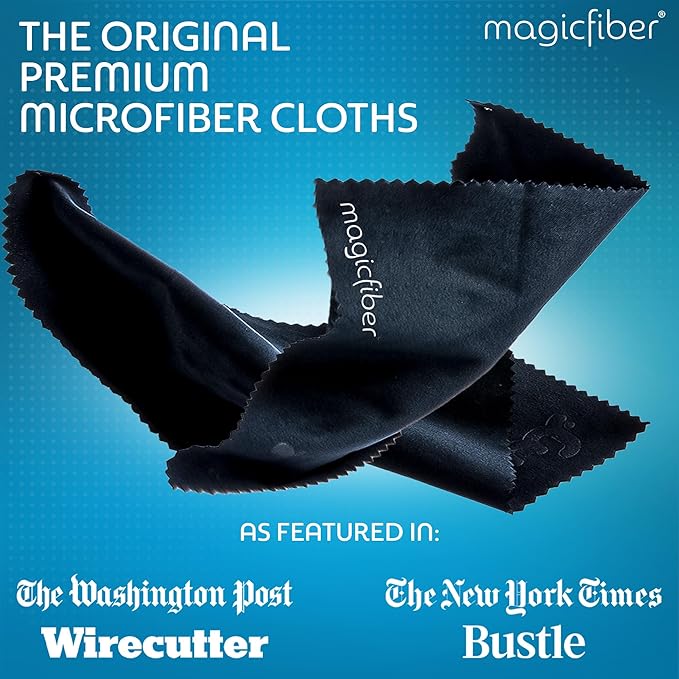 MagicFiber 10 PK Glasses Kit - 2 Eyeglass Cleaner Sprays + 8 Microfiber Cleaning Cloths - Premium Eye Glass Cleaners Spray and Glasses Wipes - Lint-Free Lens Microfiber Cleaning Cloth