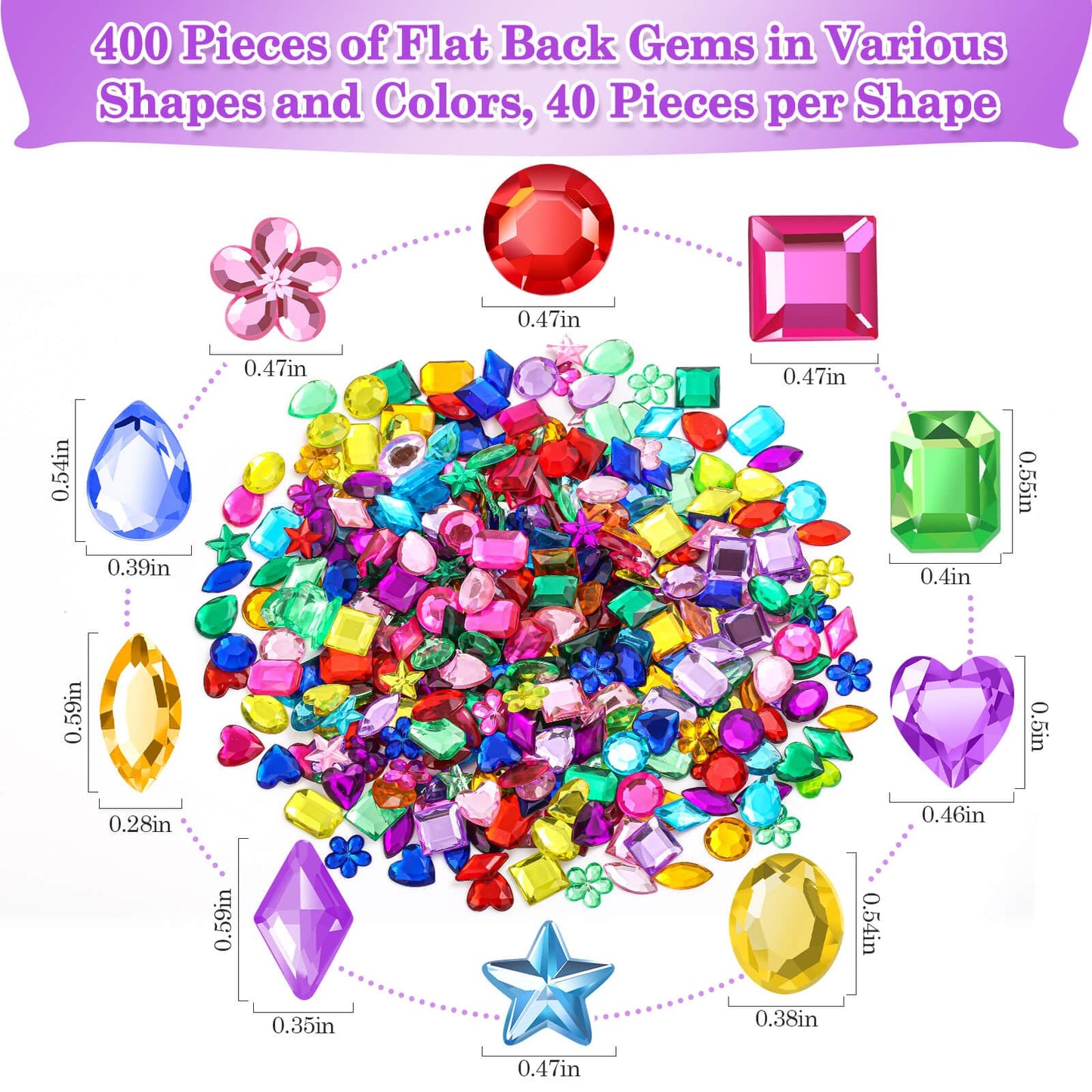 anezus 400Pcs Jewels for Bedazzling with 2 Pack B7000 Jewelry Glue, Flat Back Craft Gems Rhinestones for Clothing, Sequins Rhinestones Gemstones for Fabric, Craft, Decoration