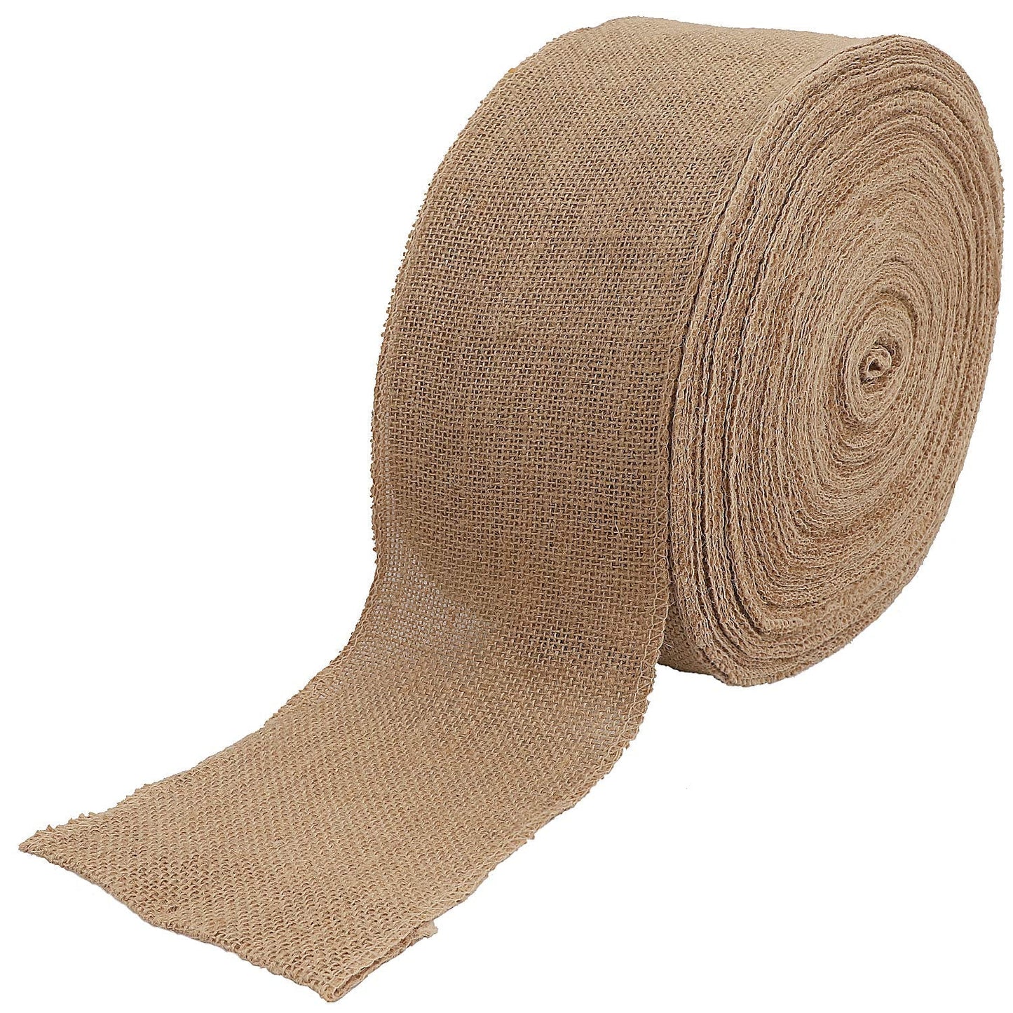 KINJOEK 5 Inch Wide 11 Yards Burlap Ribbon, Natural Jute Fabric Ribbon Crafts Ribbon for Christmas Wedding Gifts Burlap Fabric DIY for Decoration
