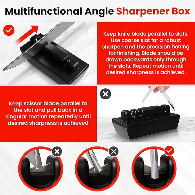 Rolling Knife Sharpener Kit with Diamond & Ceramic Disc Tumbler Knife Sharpener -+ Magnetic Base for Kitchen Knives with 15° & 20° Angles - Sharpening Kit - Sharpeners