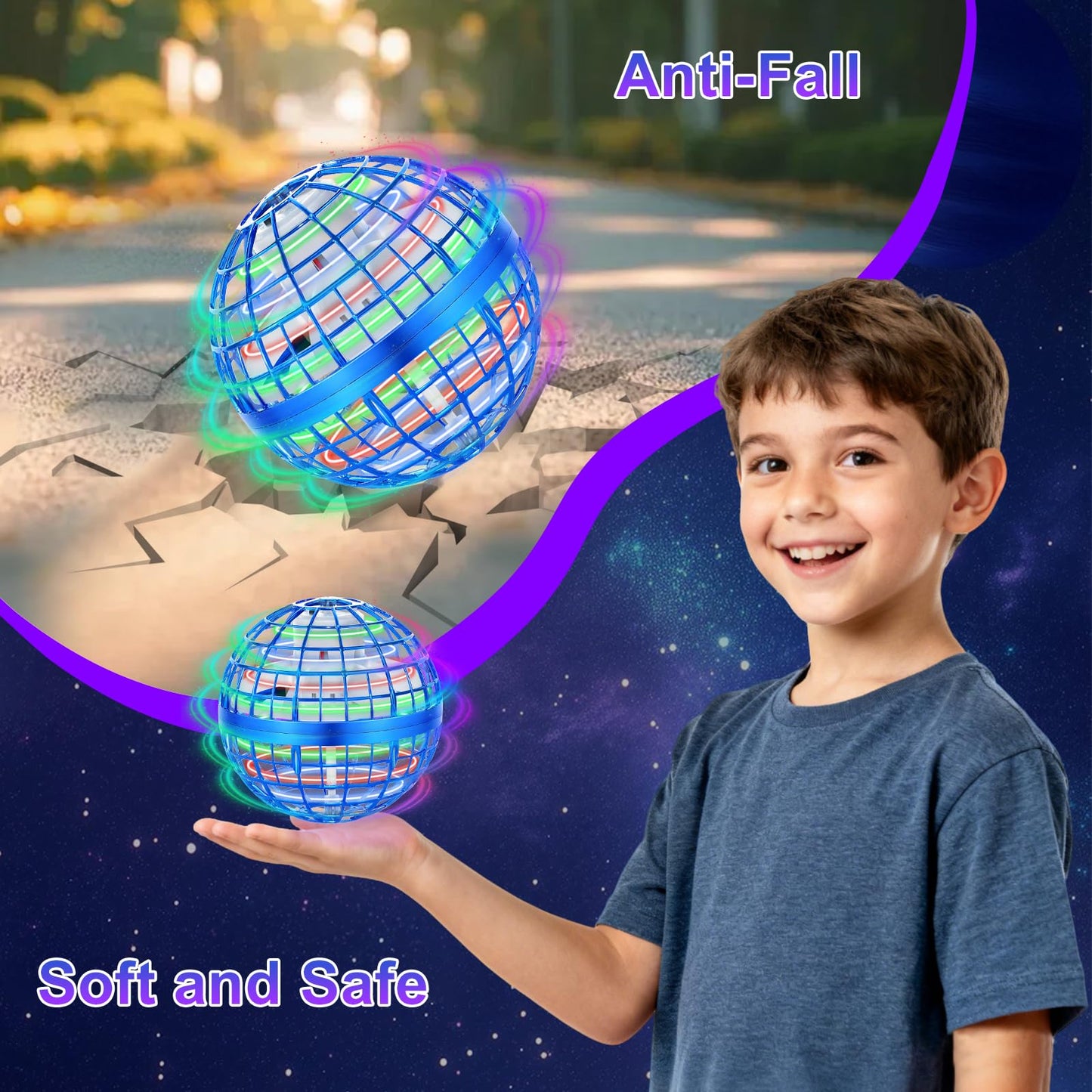 OFUN Flying Orb Ball Toys 2026 - Hover Ball Cosmic Globe Boomerang, Hand Controlled Drone Orbit, Cool Spinning Outdoor Toys Gifts for 6 7 8 9 10+ Year Old Boys Girls Teens Adults