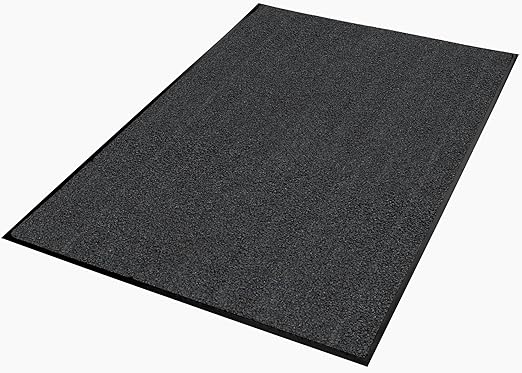 Guardian Platinum Series Indoor Wiper Floor Mat, Rubber with Nylon Carpet, 4'x9', Grey