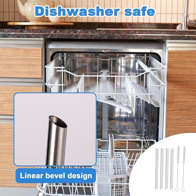 4pcs Metal Straws for THERMOS FUNTAINER 12oz Kids Bottle, Reusable 12.7cm/5in Short Stainless Steel Straws with 2pcs Cleaning Brushes for Cocktails Small Glasses and Cups