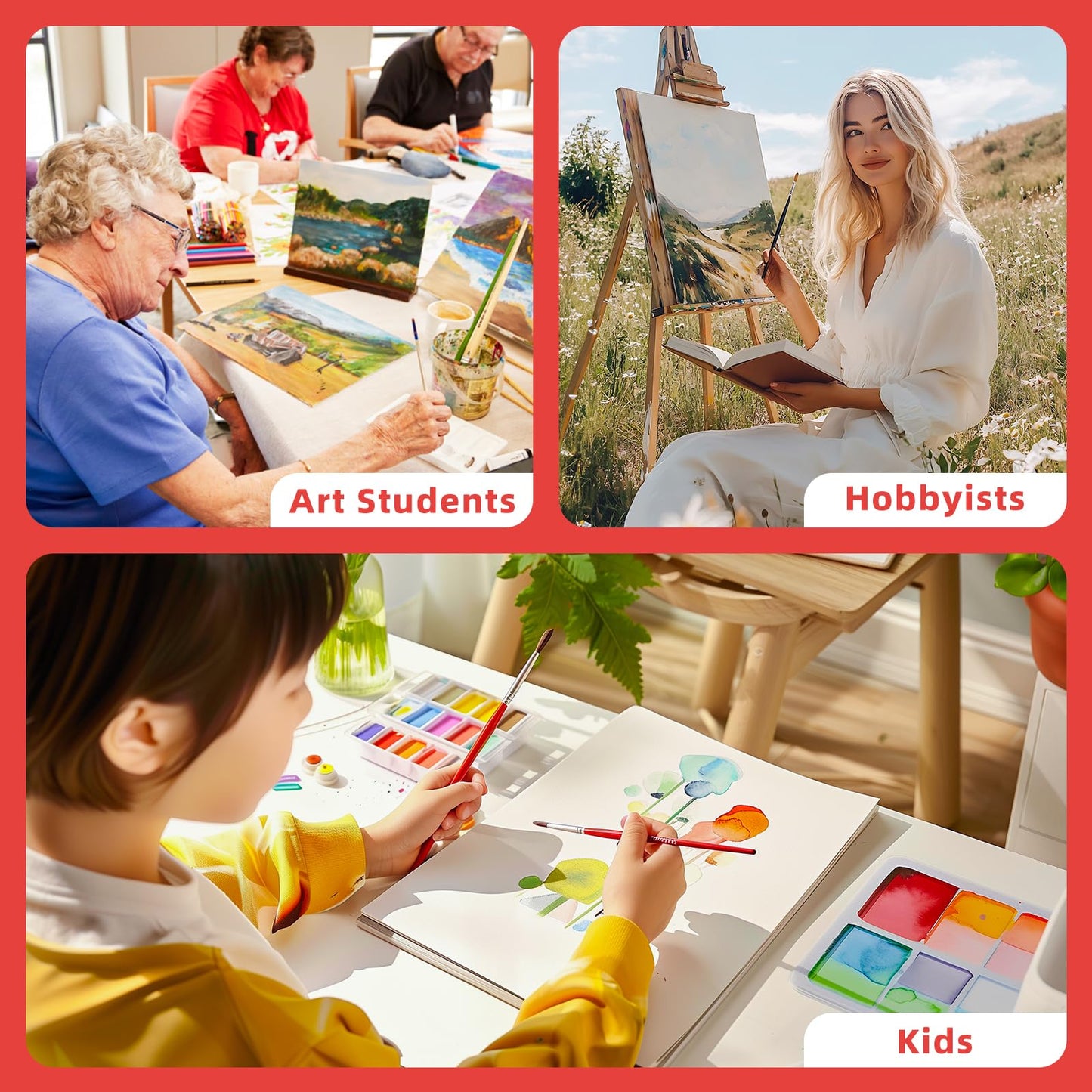 Simetufy 72 Pack 8 x 10 inch Canvas Boards for Painting Flat Canvas Panels Bulk Value Pack for Classes and Parties 100% Cotton for Acrylics Paint