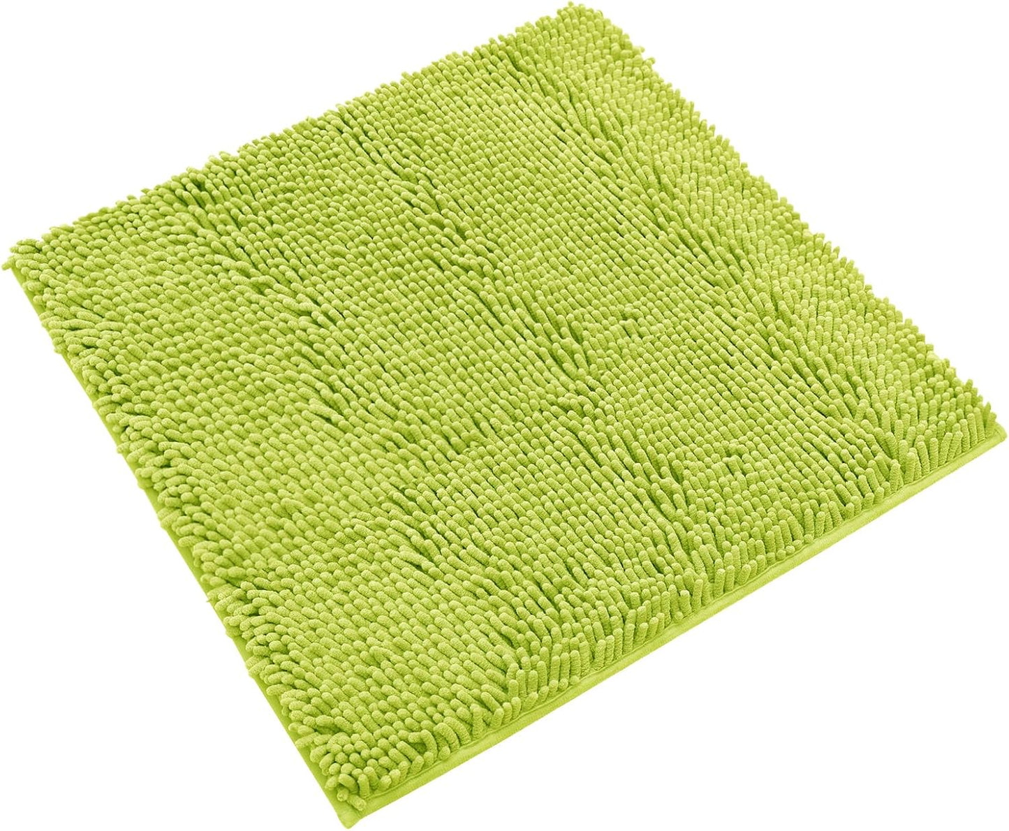 Non-Slip Bath Rug,Extra Soft Microfiber Bedroom Shag Carpet with Anti-Slip Backing,Water/Dust Absorbent Fast Dry Shower Mat,Sound Insulated Stairs Pad,Machine Washable (Lime Green,12 x 12 Inches)
