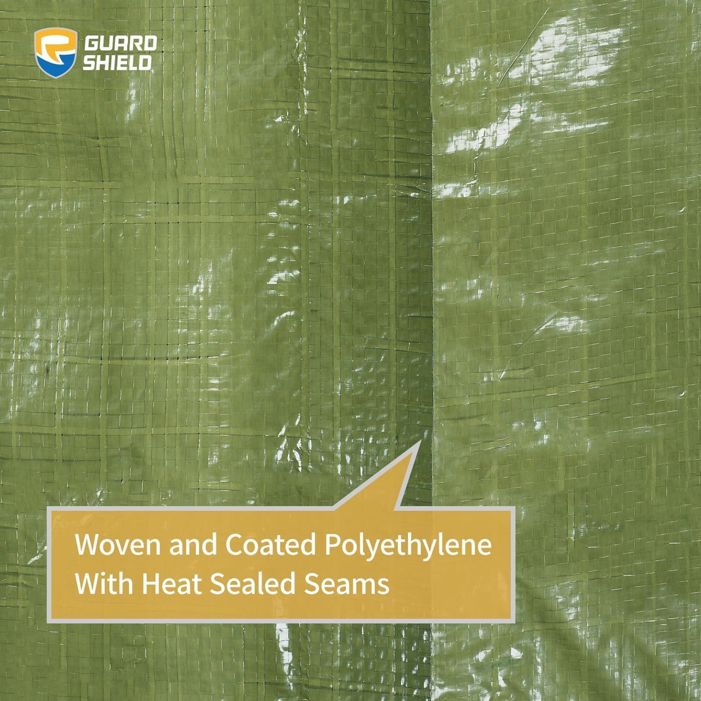 GUARD SHIELD Tarp Green 12x12 Feet Multi Purpose Waterproof Poly Tarp Cover 5mil