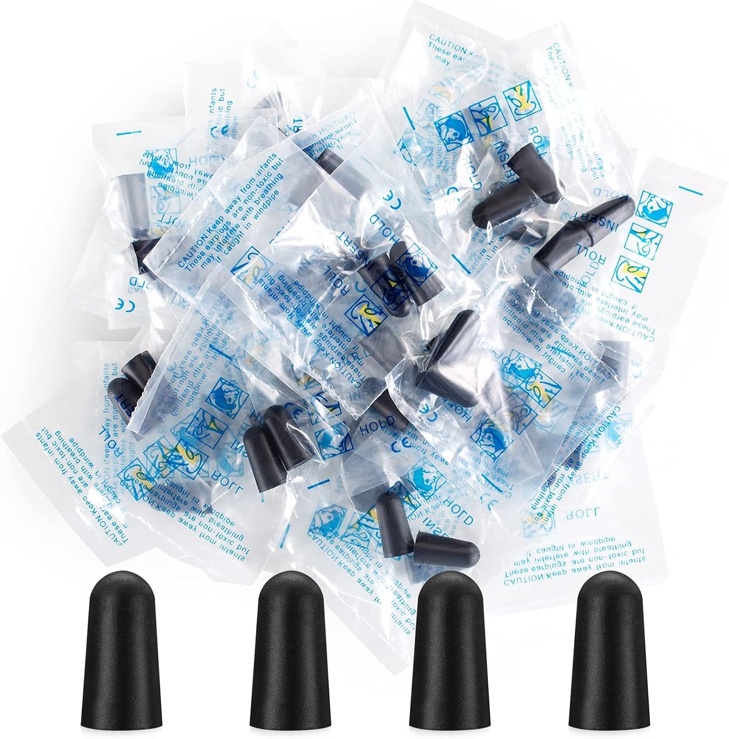 100 Pairs Earplugs for Noise Cancelling Individual Bagged Foam EarPlugs for Sleeping Work Snoring Sound Blocking Construction Loud Noise Reducing Earplugs